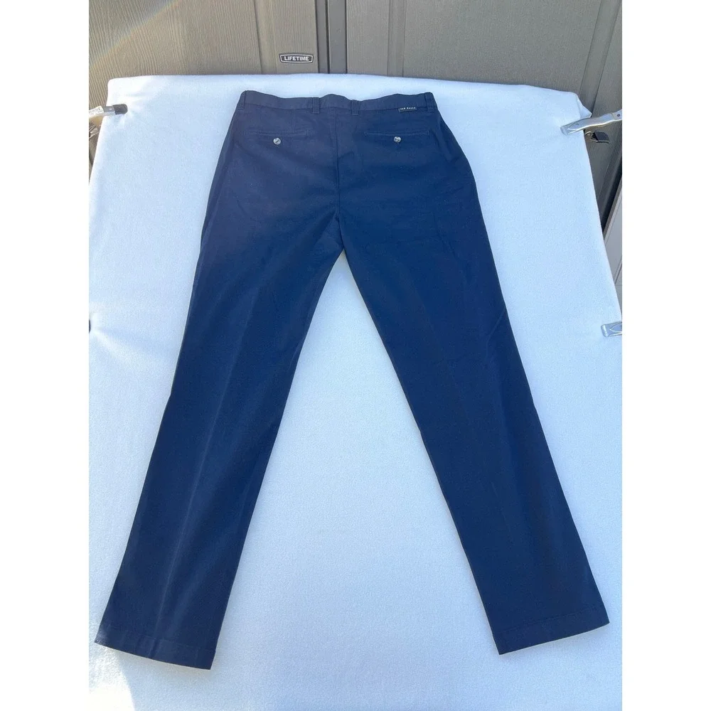 Ted Baker London Men Navy Blue Straight Fit‎ Chinos Trousers Pants 34W 32L